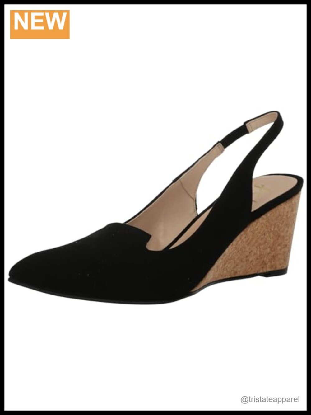 Womens Suede Wedge Sandals Slingback Pointed Toe Bridal Evening Shoes